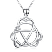 925 Sterling Silver Interwined Charm Pendant with Adjustable Chain Necklace