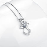 925 Sterling Silver Angel Wings Jewelry Necklace