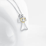 925 Sterling Silver Angel Love Heart Jewelry Necklace