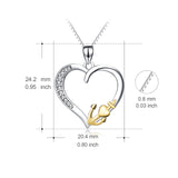 925 Sterling Silver Jewelry Love Heart Anchor Necklace