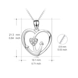 925 Sterling Silver Anchor Love Heart Lucky Pendant Necklace