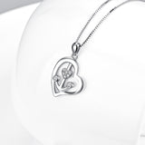 925 Sterling Silver Love Heart Arrow Jewelry Necklace