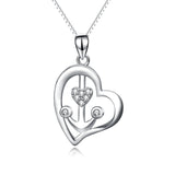 925 Sterling Silver Love Heart Arrow Jewelry Necklace