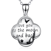 925 Sterling Silver Charm Flower Star Love You Forever Necklace