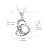 925 Sterling Silver Eternal Love Moon Love Heart Necklace