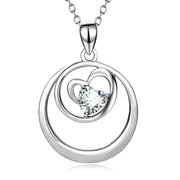 925 Sterling Silver Twisted Circle Crystal Necklace