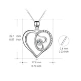 925 Sterling Silver Intertwined Love Heart for Women Daughter Girlfriend Jewelry Necklace