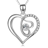 925 Sterling Silver Intertwined Love Heart for Women Daughter Girlfriend Jewelry Necklace