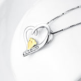 925 Sterling Silver Unique Love Heart Foot Necklace