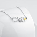 925 Sterling Silver Infinity Dog Foot Jewel Necklace