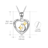 925 Sterling Silver You Hold My Heart Forever Star Crescent Necklace