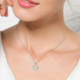 925 Sterling Silver You Hold My Heart Forever Star Crescent Necklace