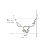 925 Sterling Silver Angel Wings Love Heart Necklace For Women Girls