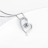 925 Sterling Silver Irregular Love Heart Jewelry Necklace