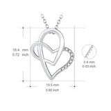 925 Sterling Silver Twisted Love Heart Fine Jewel Necklace