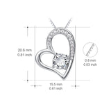 Only You-925 Sterling Silver Heart Charm Pendant 18'' Chain Necklace