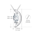 925 Sterling Silver Bow Large Crystal Charm Pendant Necklace