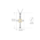 925 Sterling Silver Cross Butterfly Religious Pendant Necklace