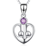 925 Sterling Silver Lovely Love Heart Pendant Necklace