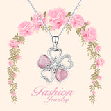 925 Sterling Silver Flower Cubic Zirconia Pendant Necklace