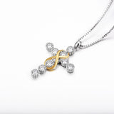 925 Sterling Silver Infinity Cross Religious Pendant Necklace