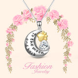 925 Sterling Silver Engraved Text Eternal Love Paw Love Heart Pendant Necklace