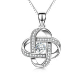 925 Sterling Silver Fashion Intertwined Oval Fine Jewels Necklace