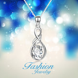 925 Sterling Silver Infinity Elegant Fine Jewels Pendant Necklace