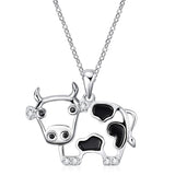 Cow Necklace Cow Earrings Cow Gift Pendant 925 Sterling Silver Jewelry Birthday for Teen Girls