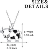 Cow Necklace Cow Earrings Cow Gift Pendant 925 Sterling Silver Jewelry Birthday for Teen Girls