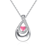 925 Sterling Silver Teardrop Cremation Jewelry Heart CZ Urn Pendant Necklace for Ashes Keepsake Urn Memorial Ash Jewelry Gift for Women