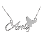 "Amy"Style 14K Personalized  Name Necklace Adjustable 16”-20”-White Gold/Yellow Gold/Rose Gold