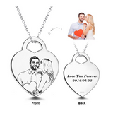 Put You In My Heart - 14K Gold Personalized Engraved Photo Necklaces Adjustable 16”-20”