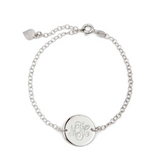 925 Sterling Silver Personalized Engraved Monogram Disc Bracelet