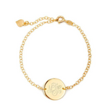 925 Sterling Silver Personalized Engraved Monogram Disc Bracelet