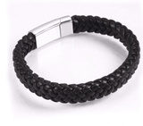 Leather Rope Personalized Bracelet with Stainless Steel Button