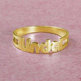 "Linda" Style-Copper/Sterling Silver Personalized  Name Ring