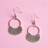 925 Sterling Silver RBG Dissent Collar Hook and Hoop Earrings