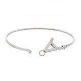 925 Sterling Silver Personalized Block Initial Bangle