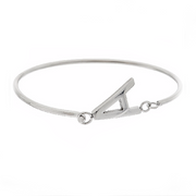 925 Sterling Silver Personalized Block Initial Bangle