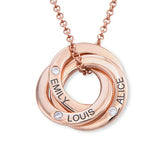 Ring 925 Sterling Silver Personalized Engraved Cubic Zirconia Name Necklaces Adjustable 16”-20”