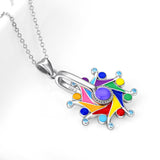 925 Sterling Silver Windmill Birthstones Pendant Necklace