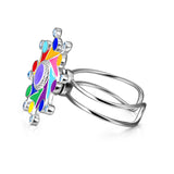 925 Sterling Silver Super Cool Eight Color Windmill Birthstones Ring