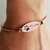 Engraved Pet Memorial- 925 Sterling Silver Personalized Name Bangle-Rose Gold Plated