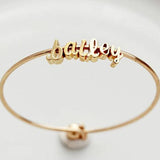 925 Sterling Silver Personalized Children's Name Bracelet-White Gold/Yellow Gold/Rose Gold Plated