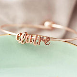 925 Sterling Silver Personalized Children's Name Bracelet-White Gold/Yellow Gold/Rose Gold Plated