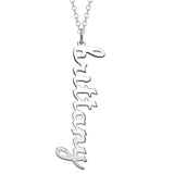 925 Sterling Silver Personalized Vertical Lowercase Script Name Necklace Adjustable Chain 18"-20"