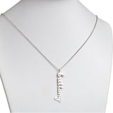 925 Sterling Silver Personalized Vertical Lowercase Script Name Necklace Adjustable Chain 18"-20"