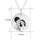 925 Sterling Silver Personalized Engraved Photo Necklace Adjustable 16”-20”