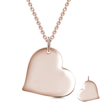 14K Gold Personalized Heart Engravable  Hang Tag Necklace Adjustable 16”-20”